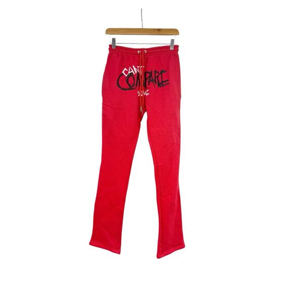 SUME Streetwear Embroidered Sweatpants Can’t Compare Long Length Red Men’s XS - Picture 1 of 6